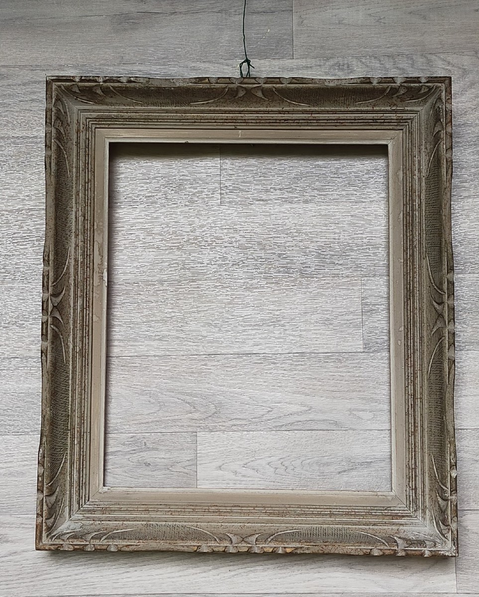 Patinated Wooden Frame 8f For Painting 46cm X 38cm