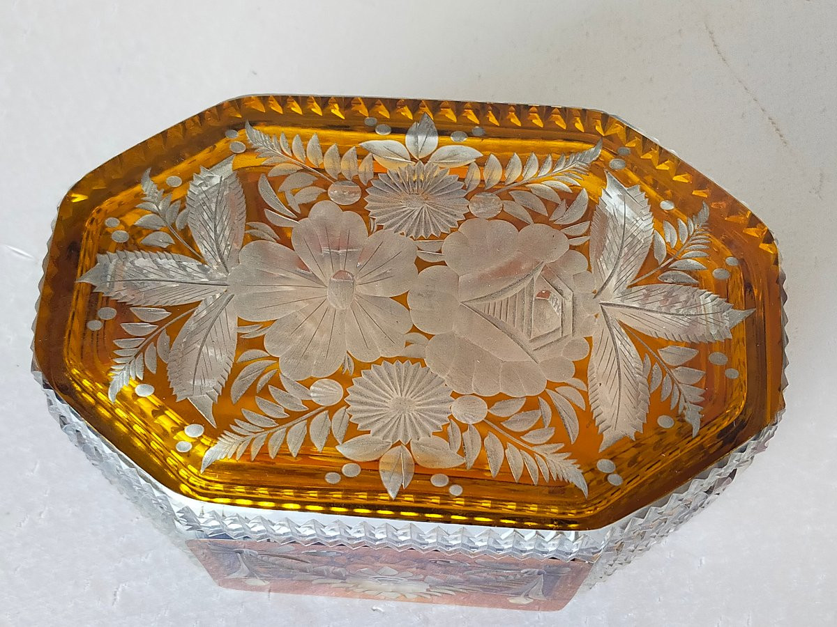 Coffret en cristal de bohème ( bonbonnière Baccarat saint louis )-photo-3