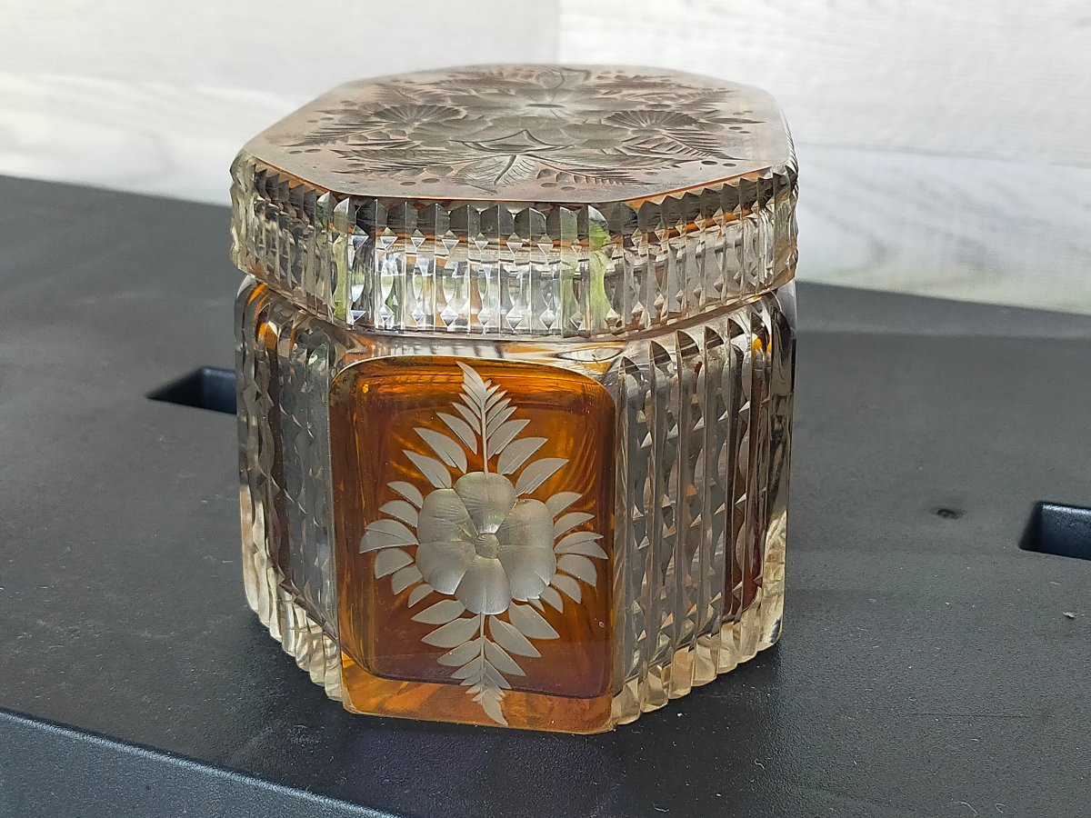 Coffret en cristal de bohème ( bonbonnière Baccarat saint louis )-photo-4