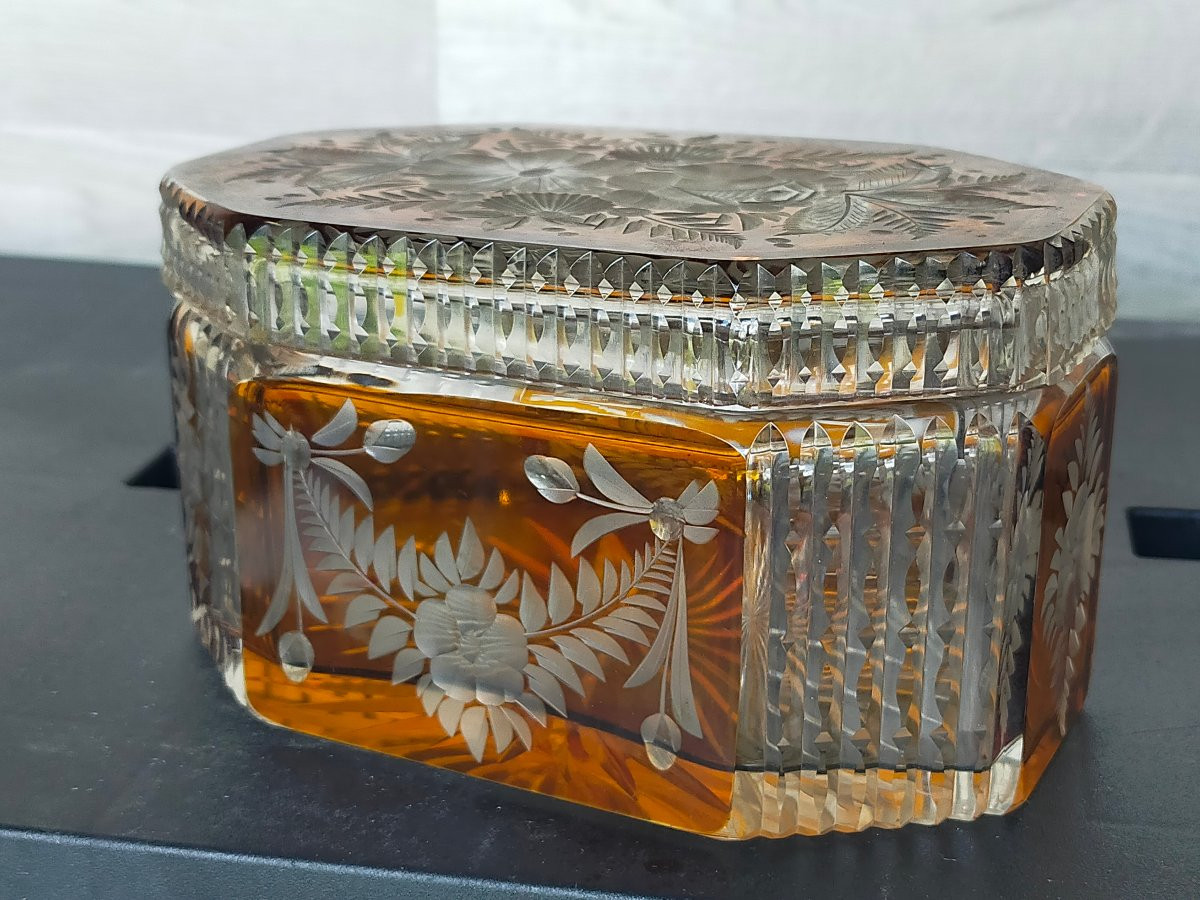 Coffret en cristal de bohème ( bonbonnière Baccarat saint louis )-photo-2