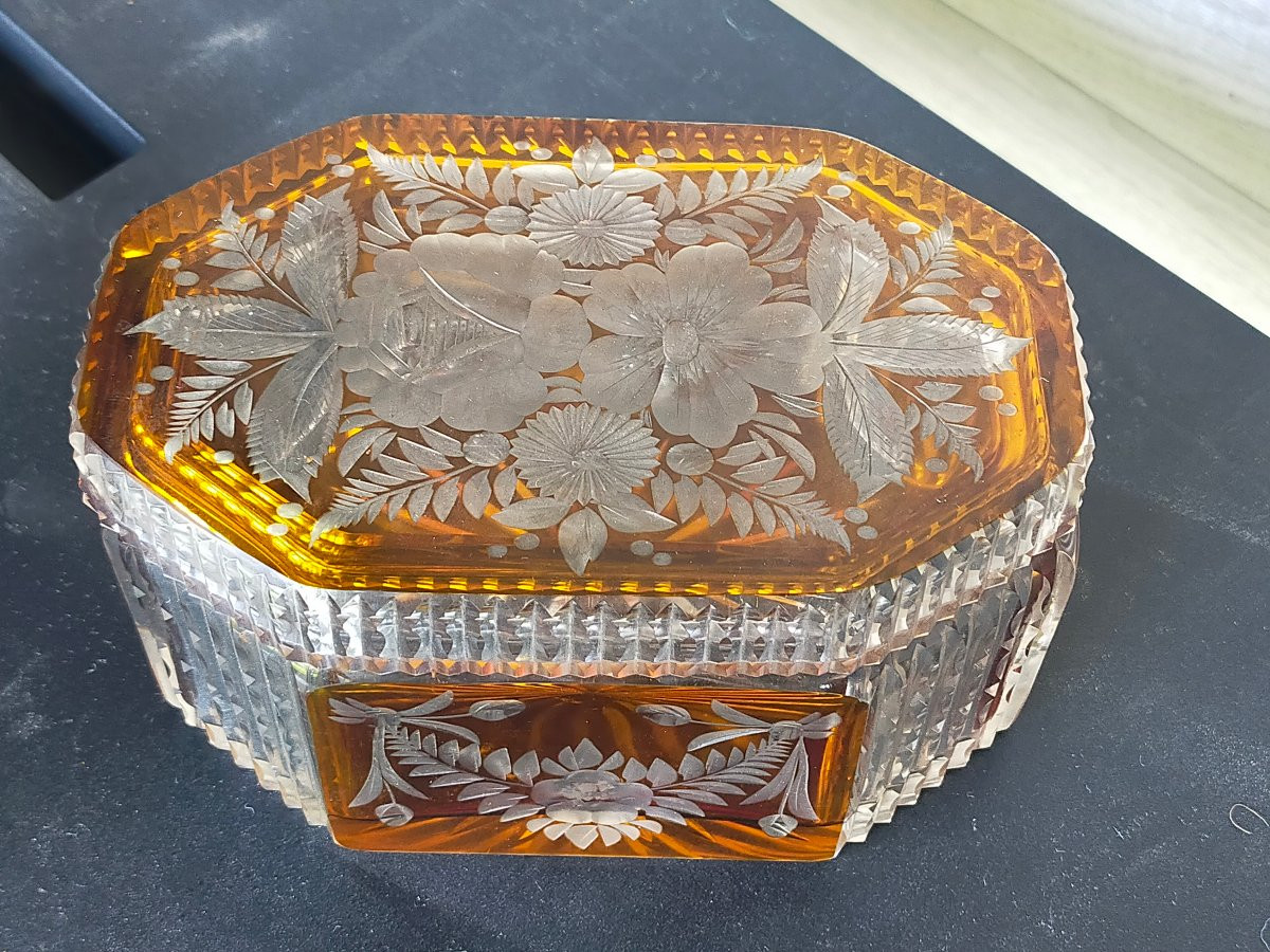 Coffret en cristal de bohème ( bonbonnière Baccarat saint louis )-photo-4