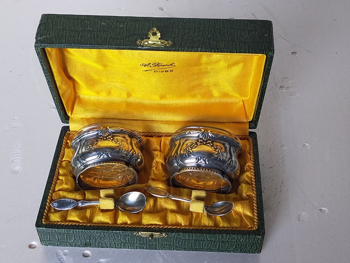 paire de salerons en argent massif -photo-2