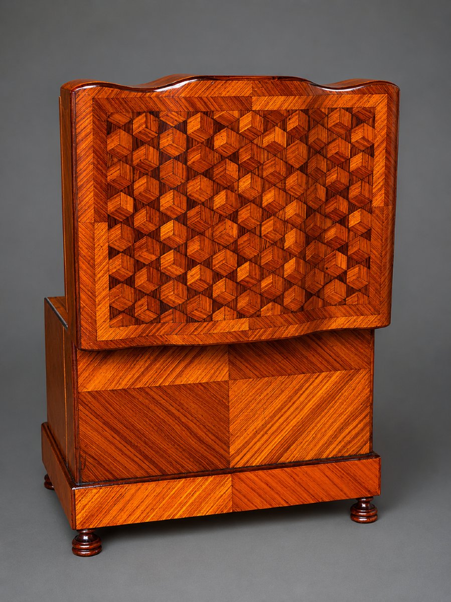Cave A Liqueur Sormani Cube Marquetry And Baccarat Crystal