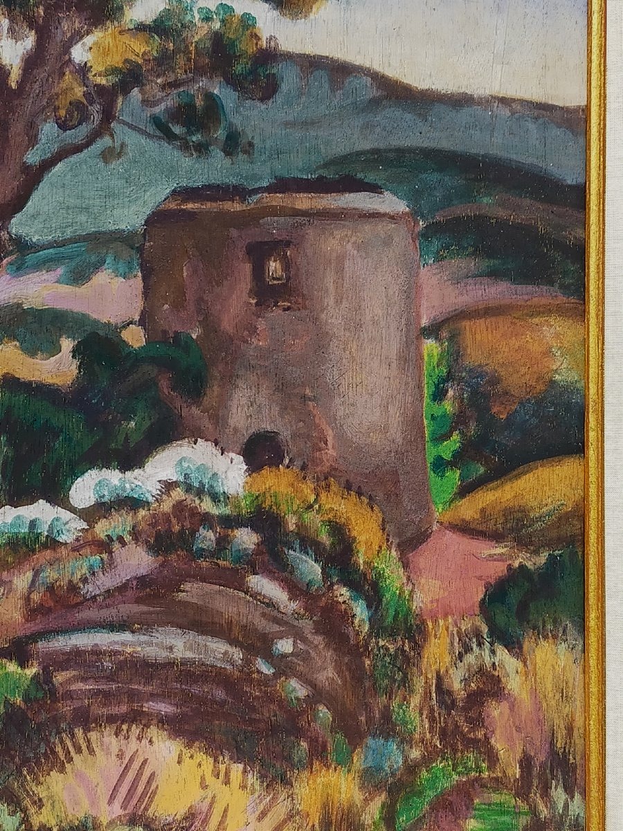 Alcide Le Beau 1873/1943 Provencal Or Corsican Landscape-photo-2