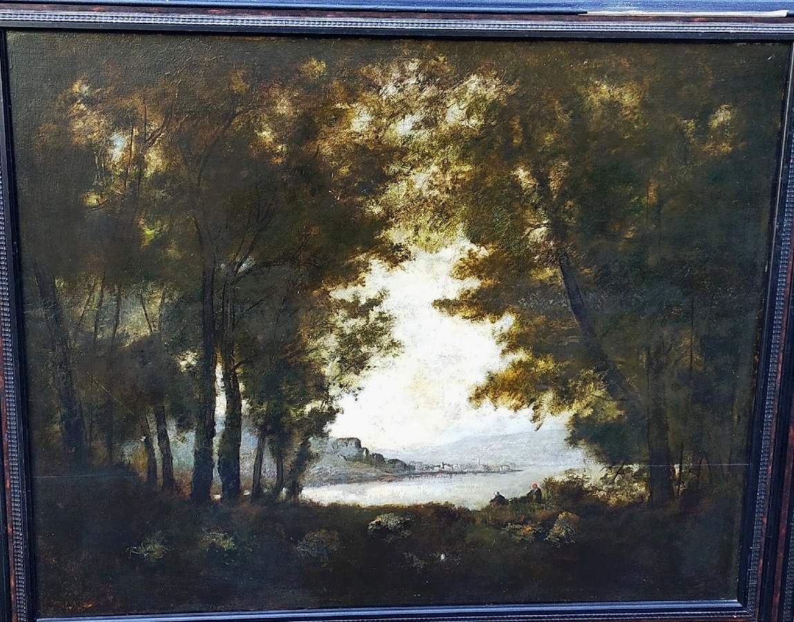 Camille Jean-Baptiste COROT (1796-1875 entourage de ) paysage aux personnages -photo-2