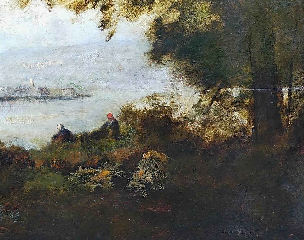 Camille Jean-Baptiste COROT (1796-1875 entourage de ) paysage aux personnages -photo-3