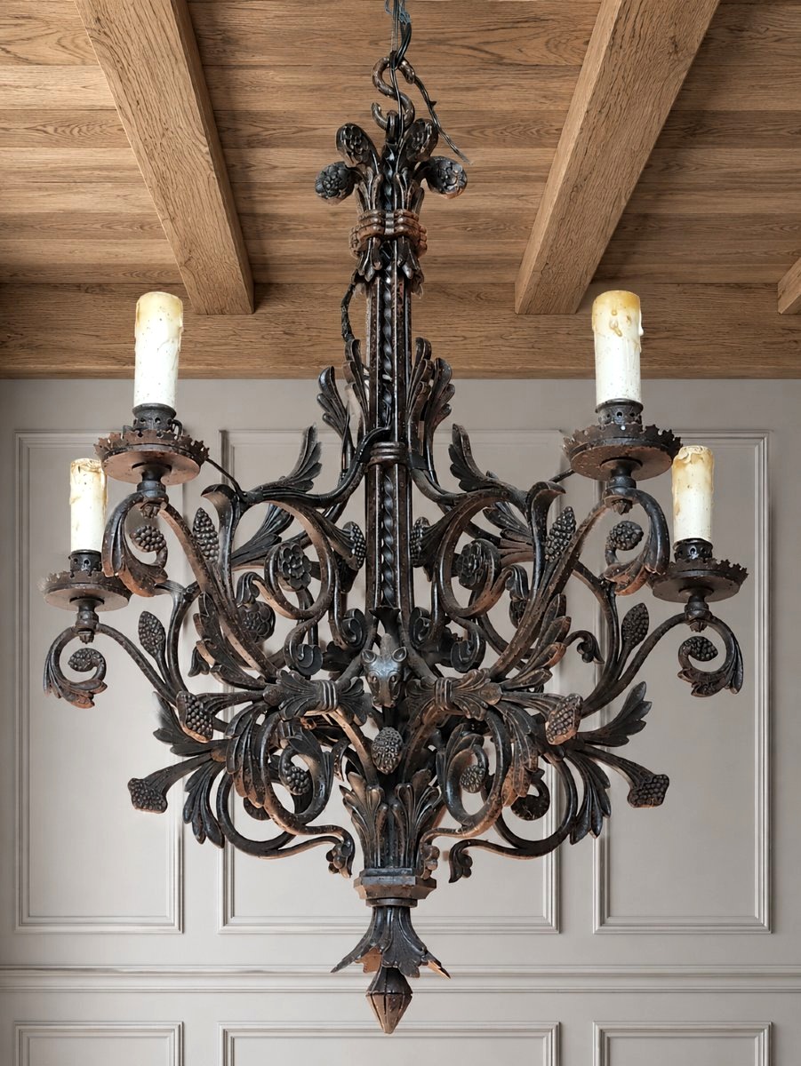 Medieval Wrought-iron Castle Chandelier 
