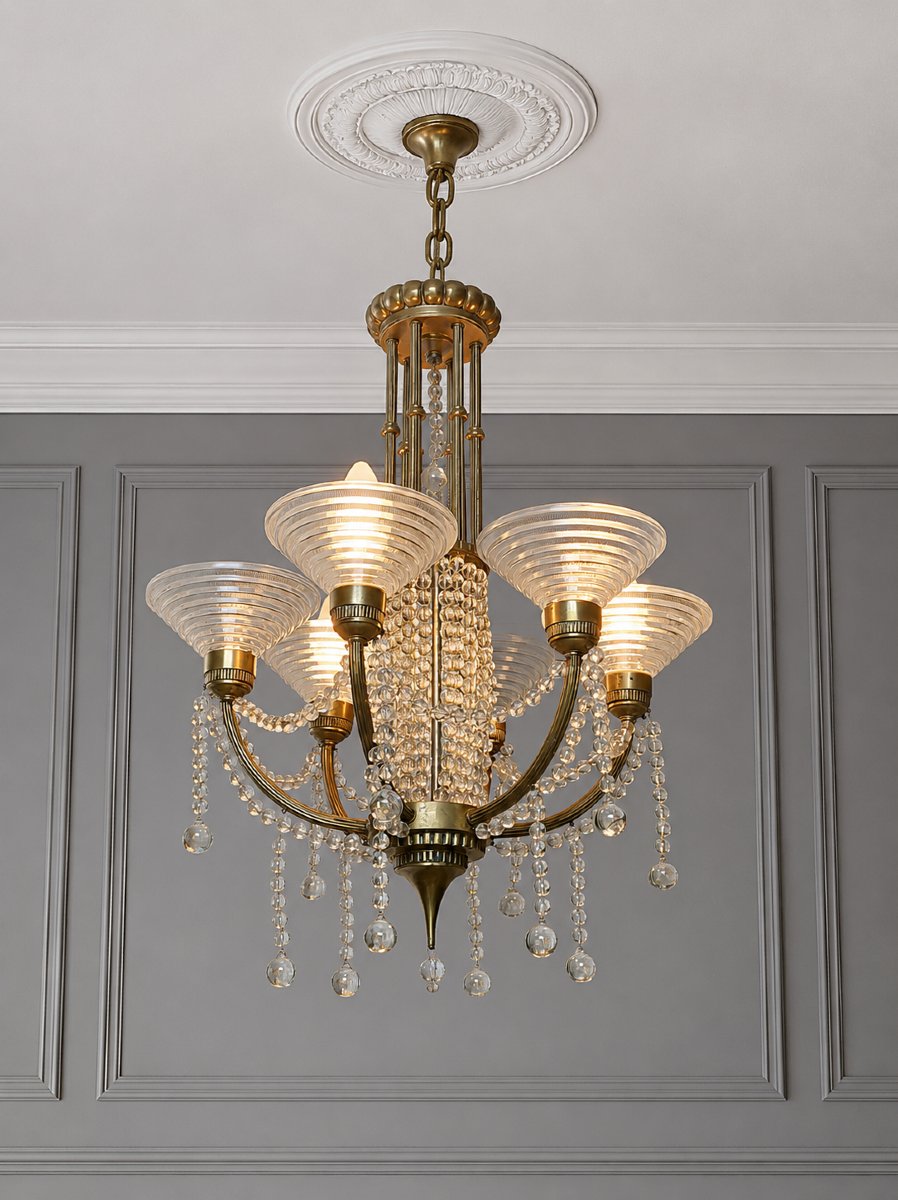 Georges Leleu (1883–1961) – Art Deco Chandelier