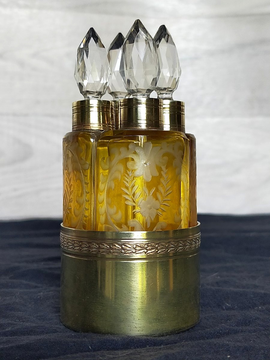 Cabaret-style Fragrance Box With Crystal And Brass Accents 