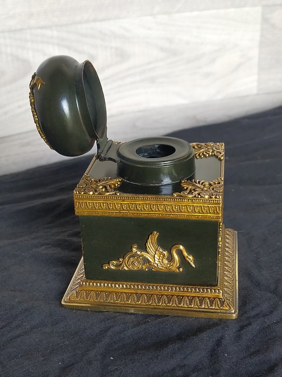 Bronze Inkwell With Empire-style Decoration -photo-2