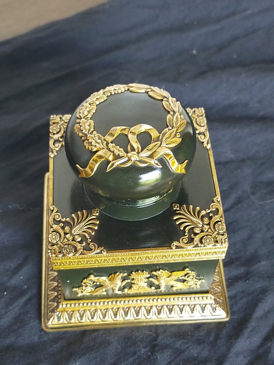 Bronze Inkwell With Empire-style Decoration -photo-3