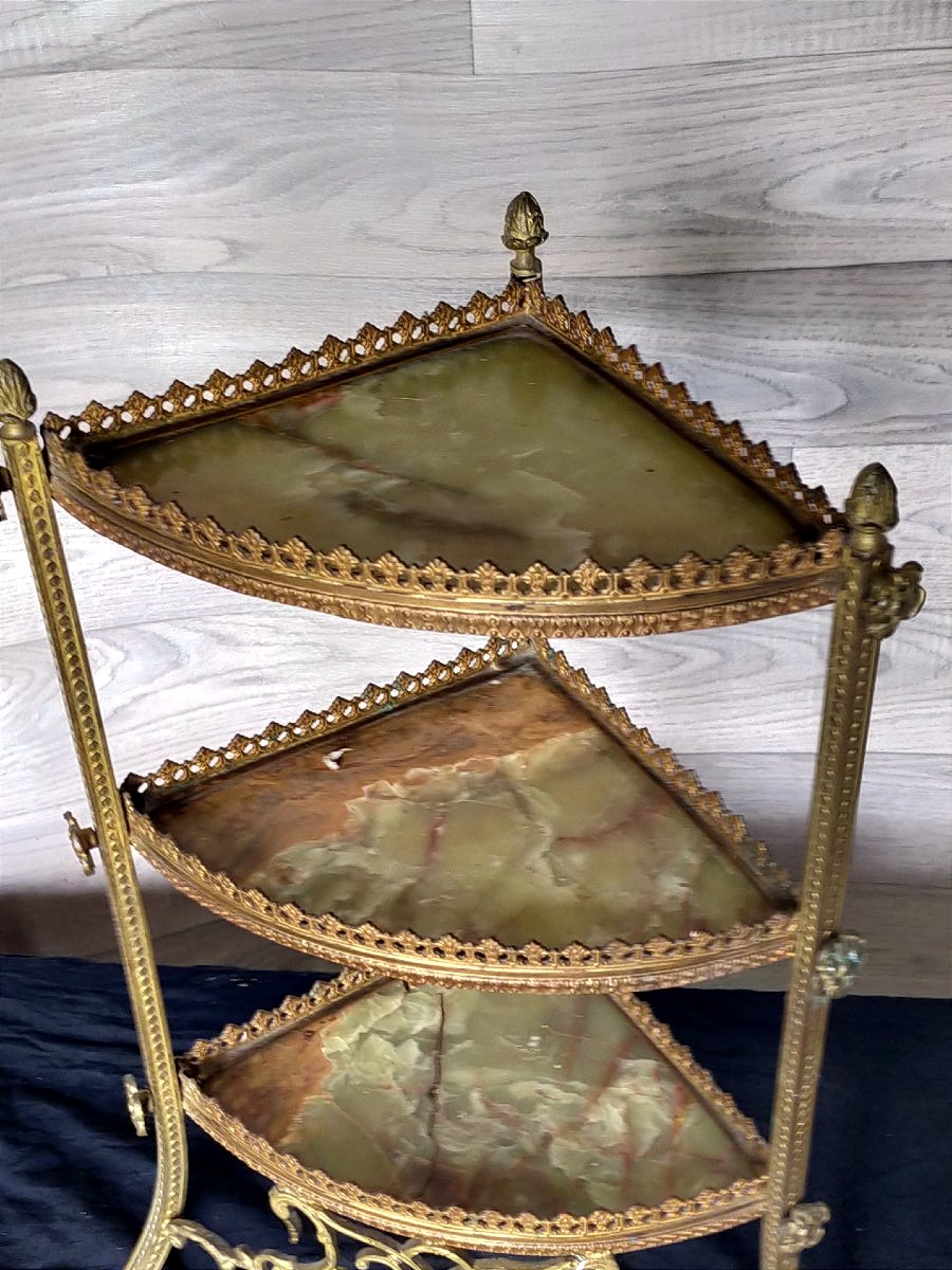 Encoignure Bronze And Onyx Corner Shelf -photo-3