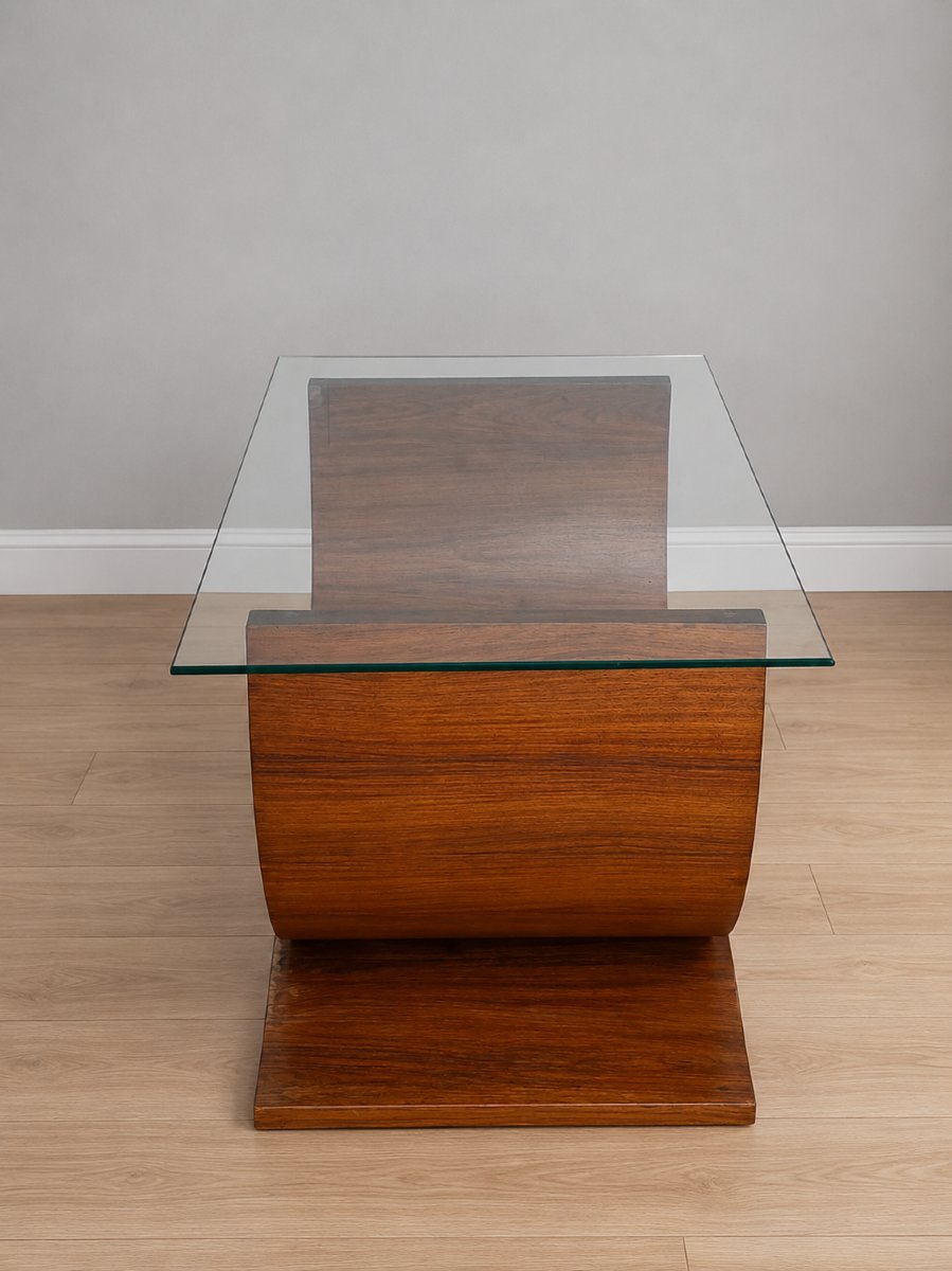 Table basse art déco plateau de verre -photo-3