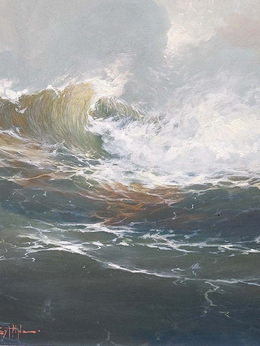 Léon Zeytline (1885–1962) Seascape – Breaking Wave-photo-4
