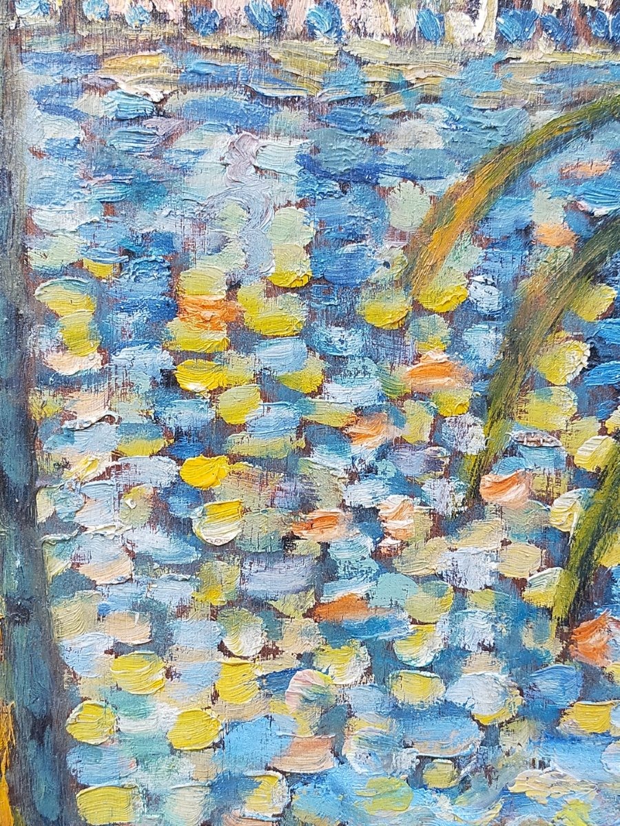 G&eacute;rard ALBOUY (1912-1985) La Croisette &agrave; Cannes pointilliste-photo-1