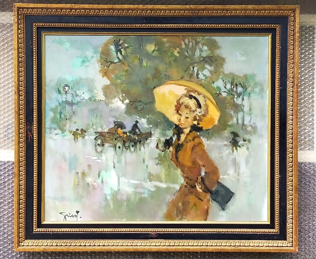 Pierre Grisot, Large Painting: Paris In The Rain 
