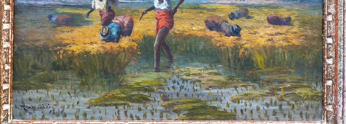 Jean Rambinintsoa (1899–1986) Harvest Scene In Madagascar (malagasy Ratova Ramanda)-photo-2