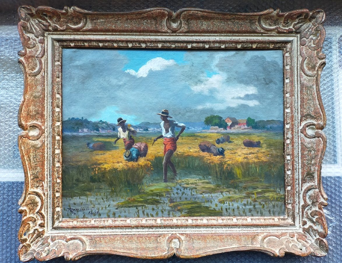 Jean Rambinintsoa (1899–1986) Harvest Scene In Madagascar (malagasy Ratova Ramanda)