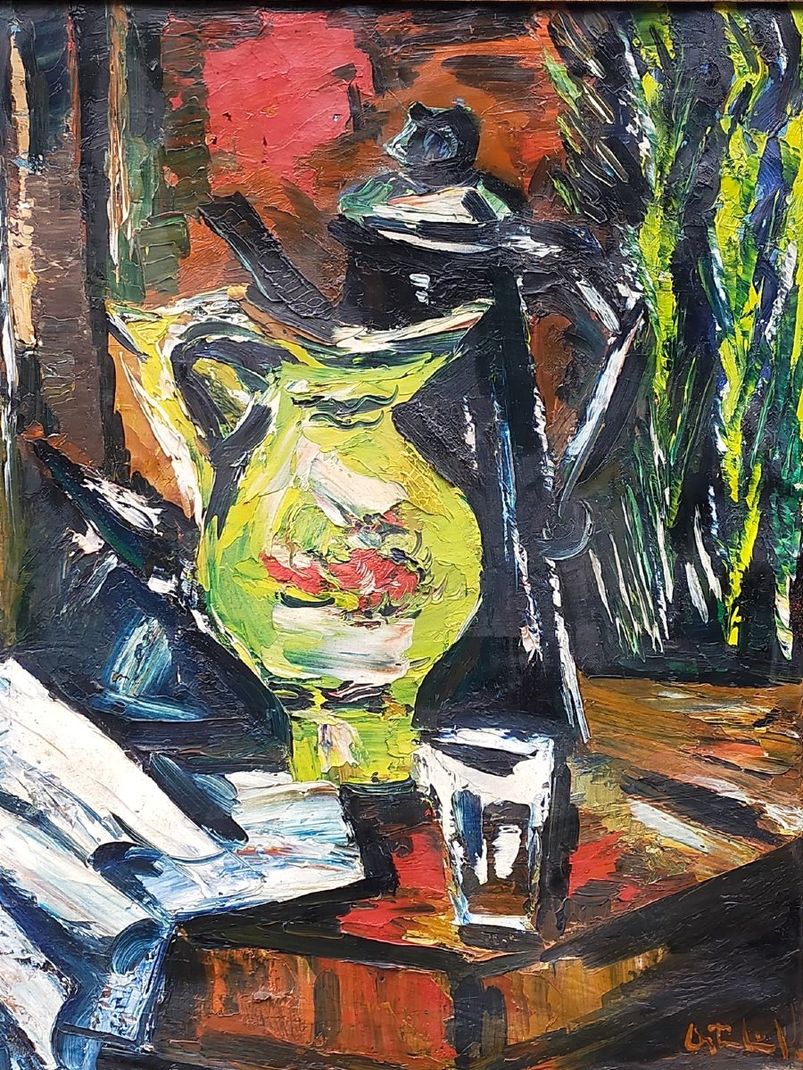 Anders OSTERLIND (1887-1960) Nature morte au pichet jaune Ecole de Crozant ( alluaud detroy )-photo-2