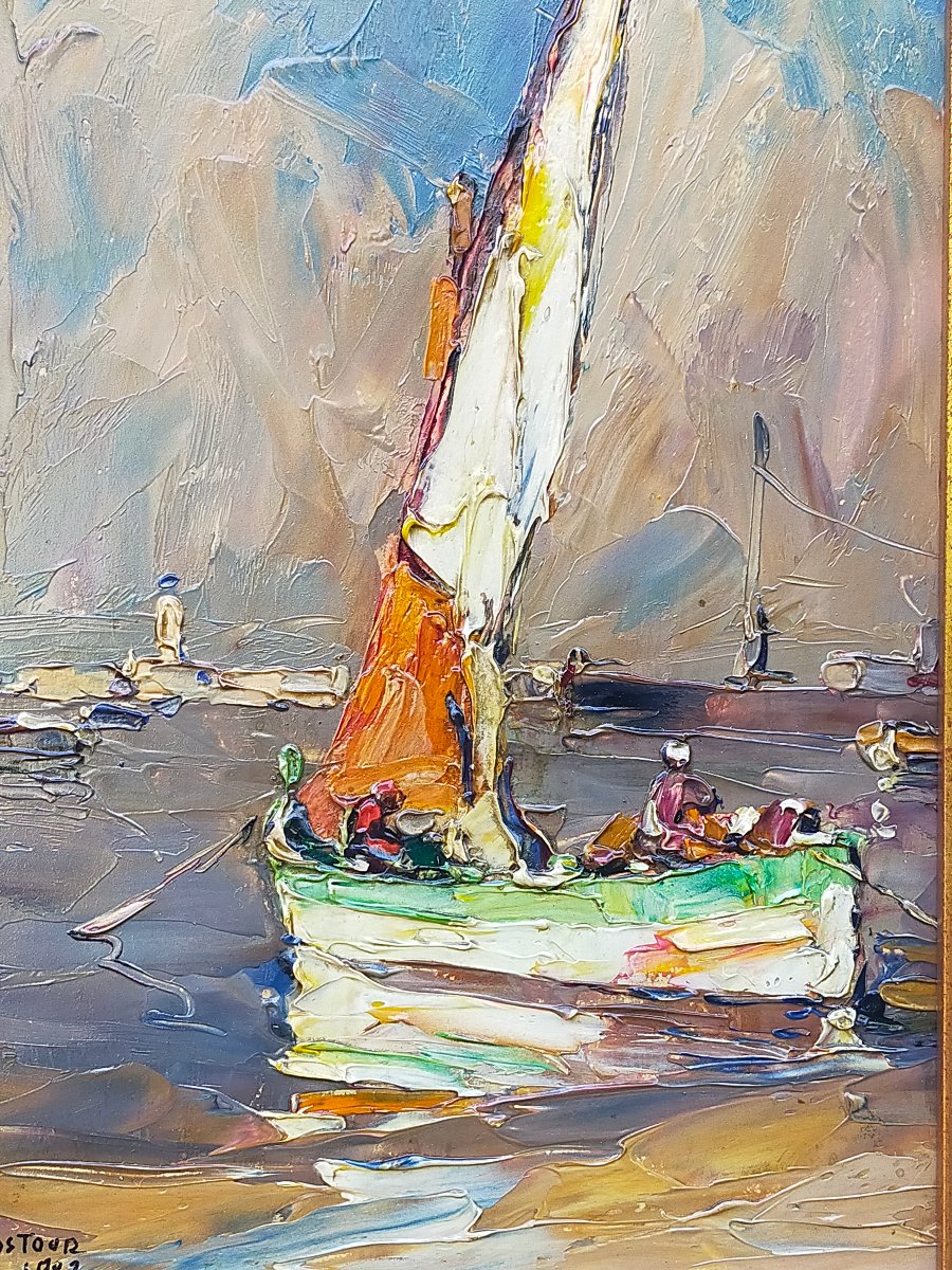 Louis pastour( 1876/1948) la voile blanche cannes 1928