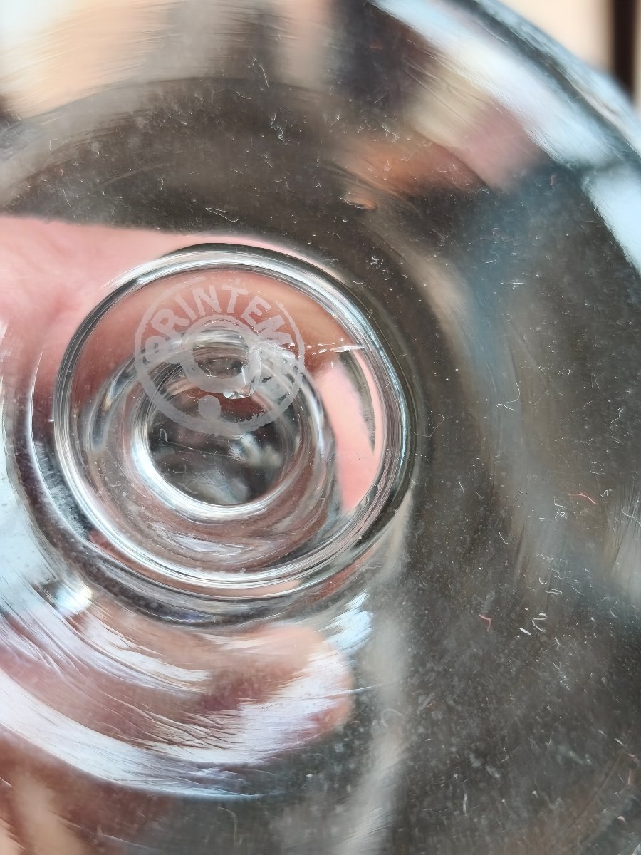 Eight Baccarat Crystal Water Glasses, "printemps" Model-photo-2