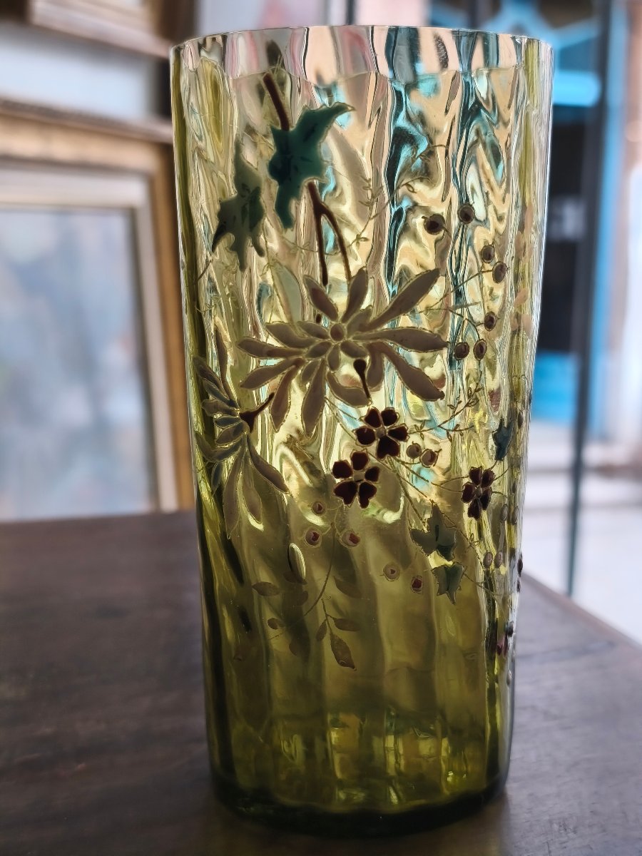 Dix verres a orangeade en verre émaillé (George Sand)-photo-3
