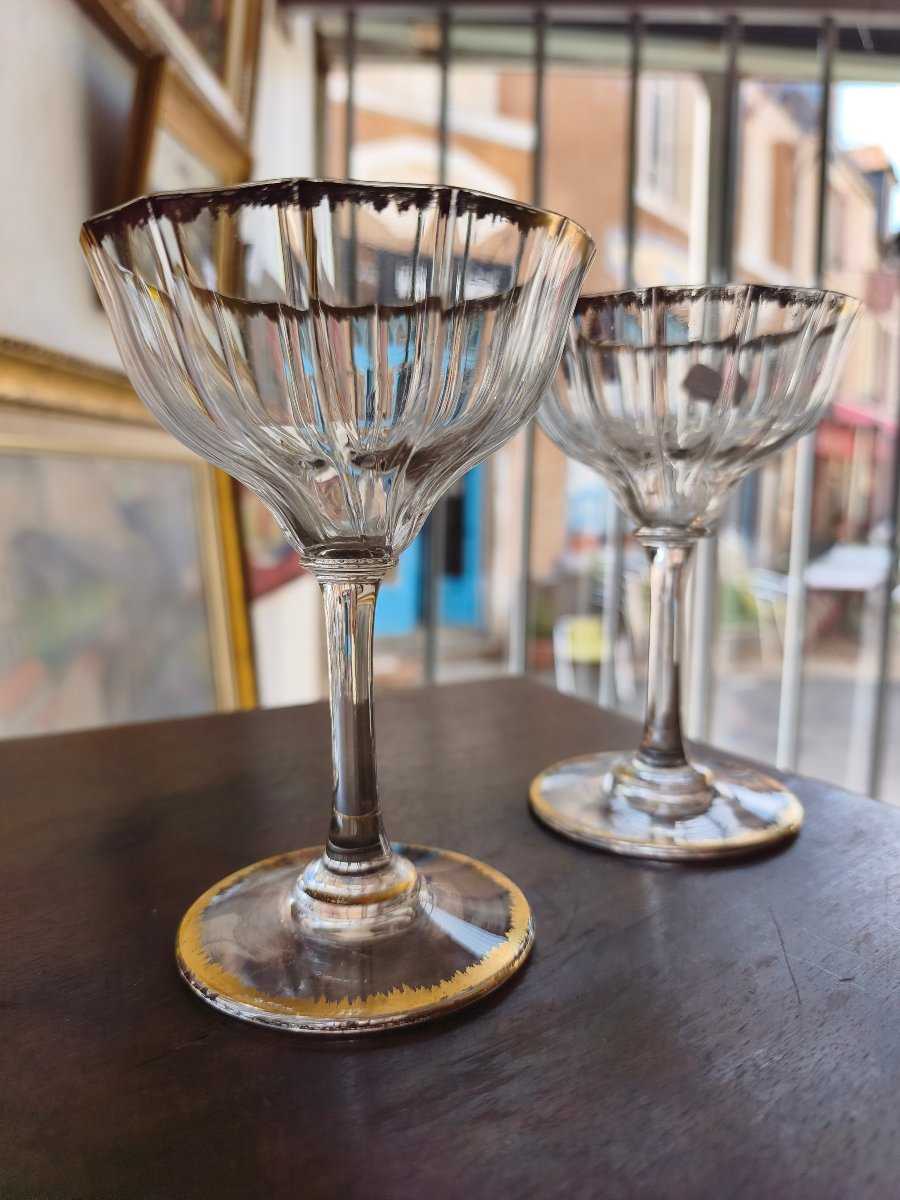 Deux coupes en cristal de Daum or-photo-3