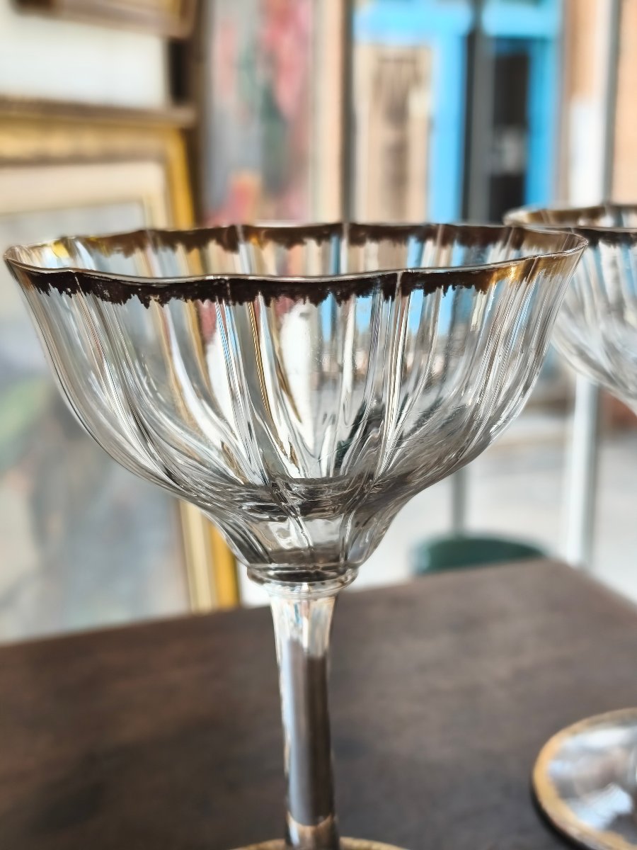 Deux coupes en cristal de Daum or-photo-4
