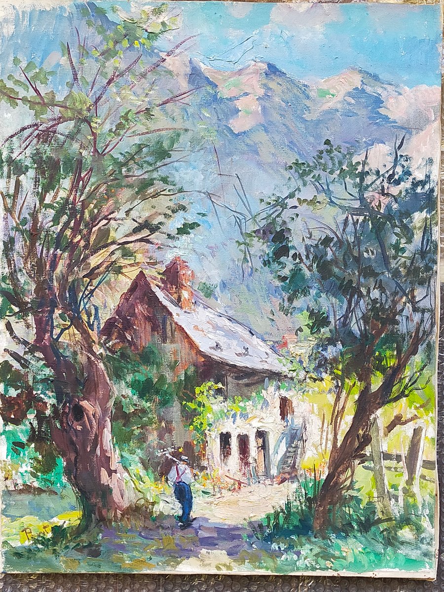 PONTOY Henri (1888-1968) le bourg d'arud dans les deux Alpes