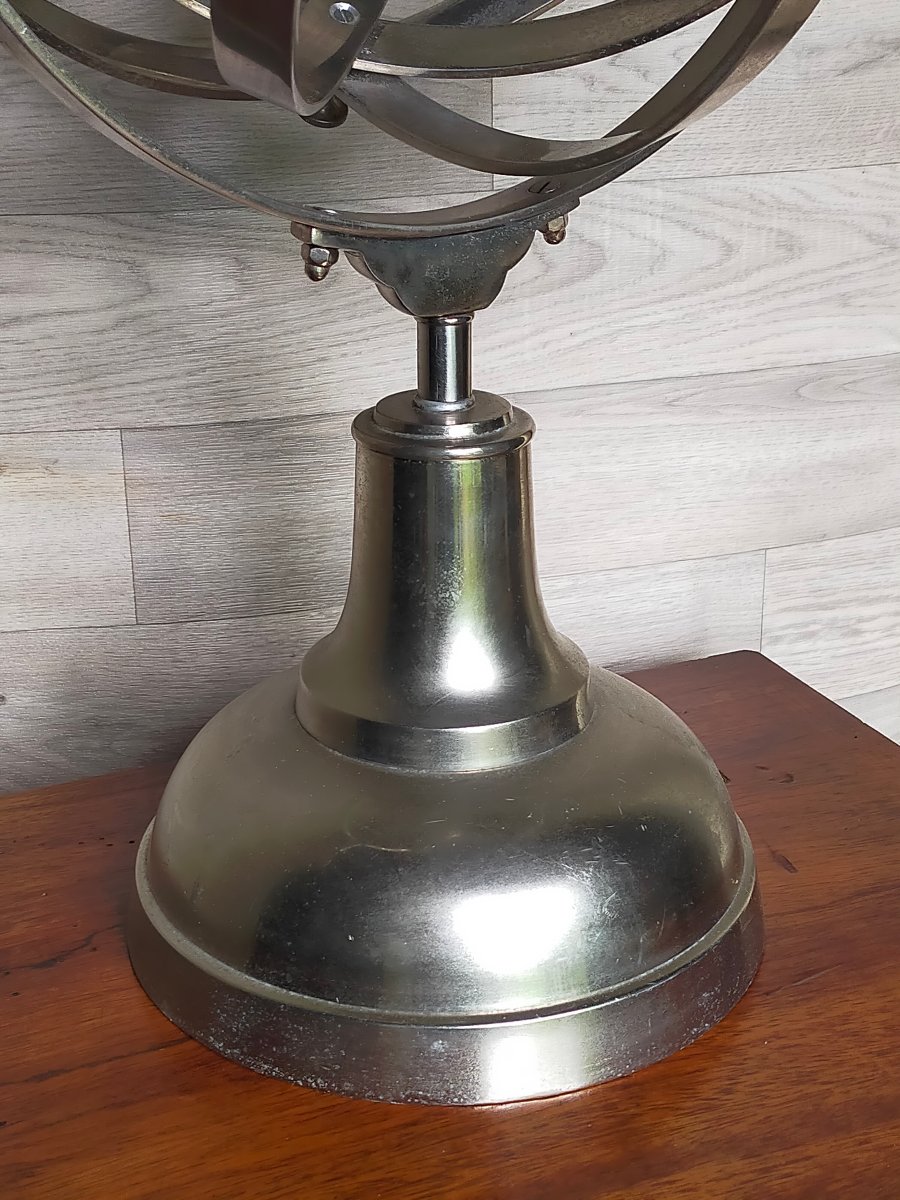 Chrome-plated Metal Armillary Sphere  Astrolabe -photo-4