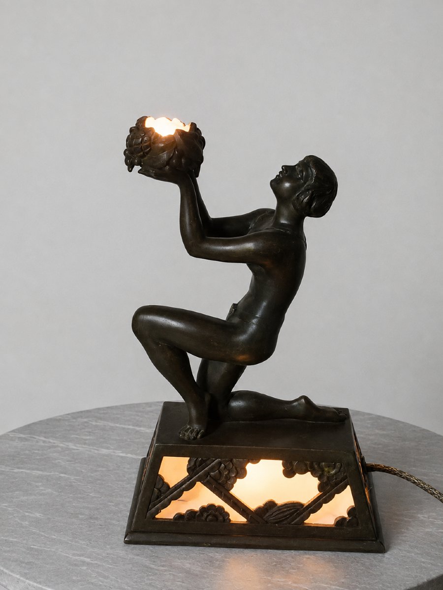 Lampe art déco signer Jacques Limousin-photo-2