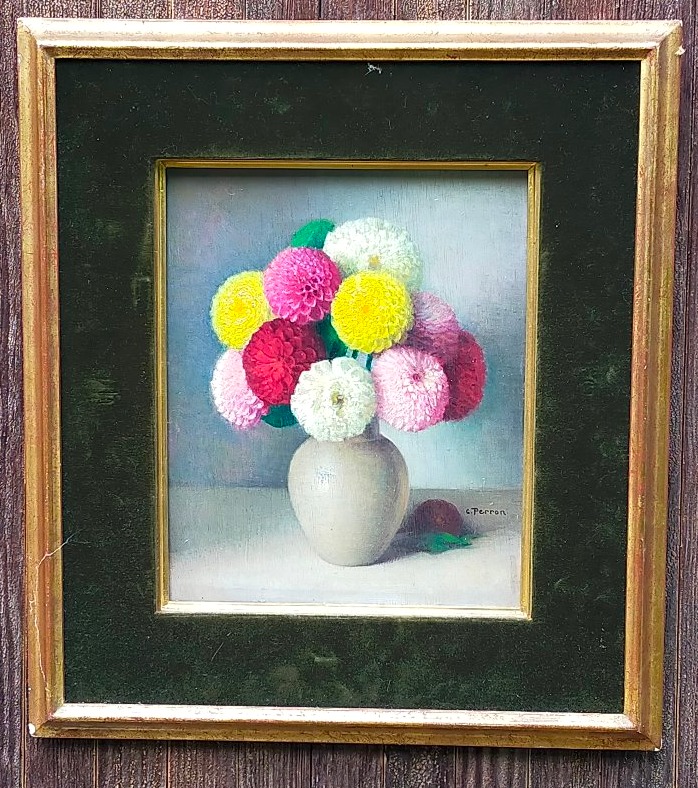 Charles Perron le bouquet de zinnias