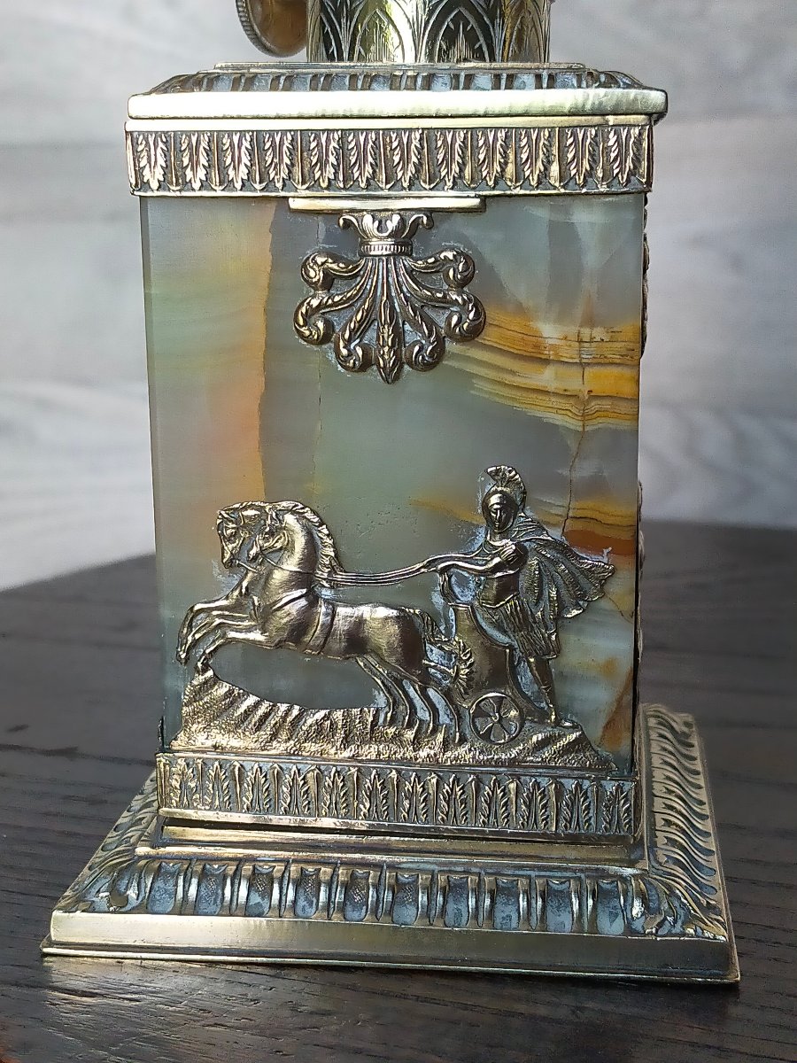 Napoleon III-style Bronze And Onyx Oil Lamp-photo-3