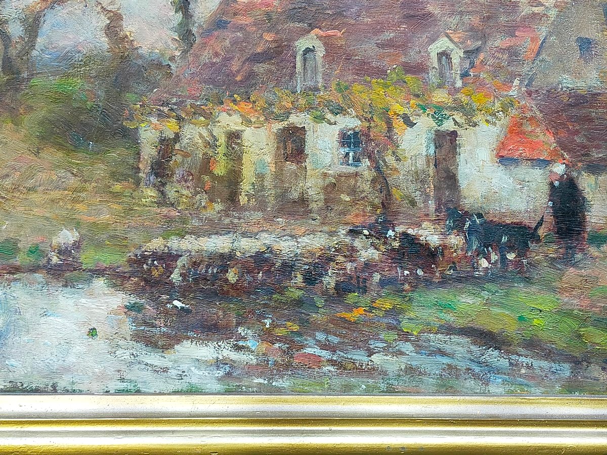 Fernand Maillaud (1862–1948) — The Sheepherder At The Pond, Crozon School-photo-2