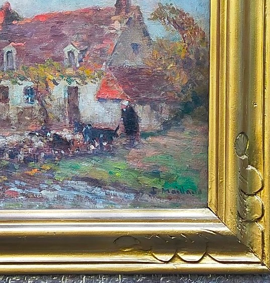 Fernand Maillaud (1862–1948) — The Sheepherder At The Pond, Crozon School-photo-3