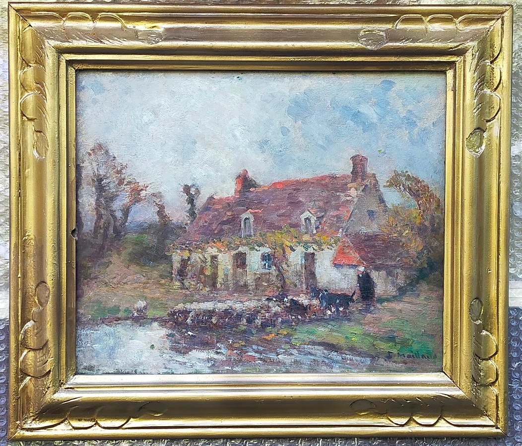 Fernand Maillaud (1862–1948) — The Sheepherder At The Pond, Crozon School