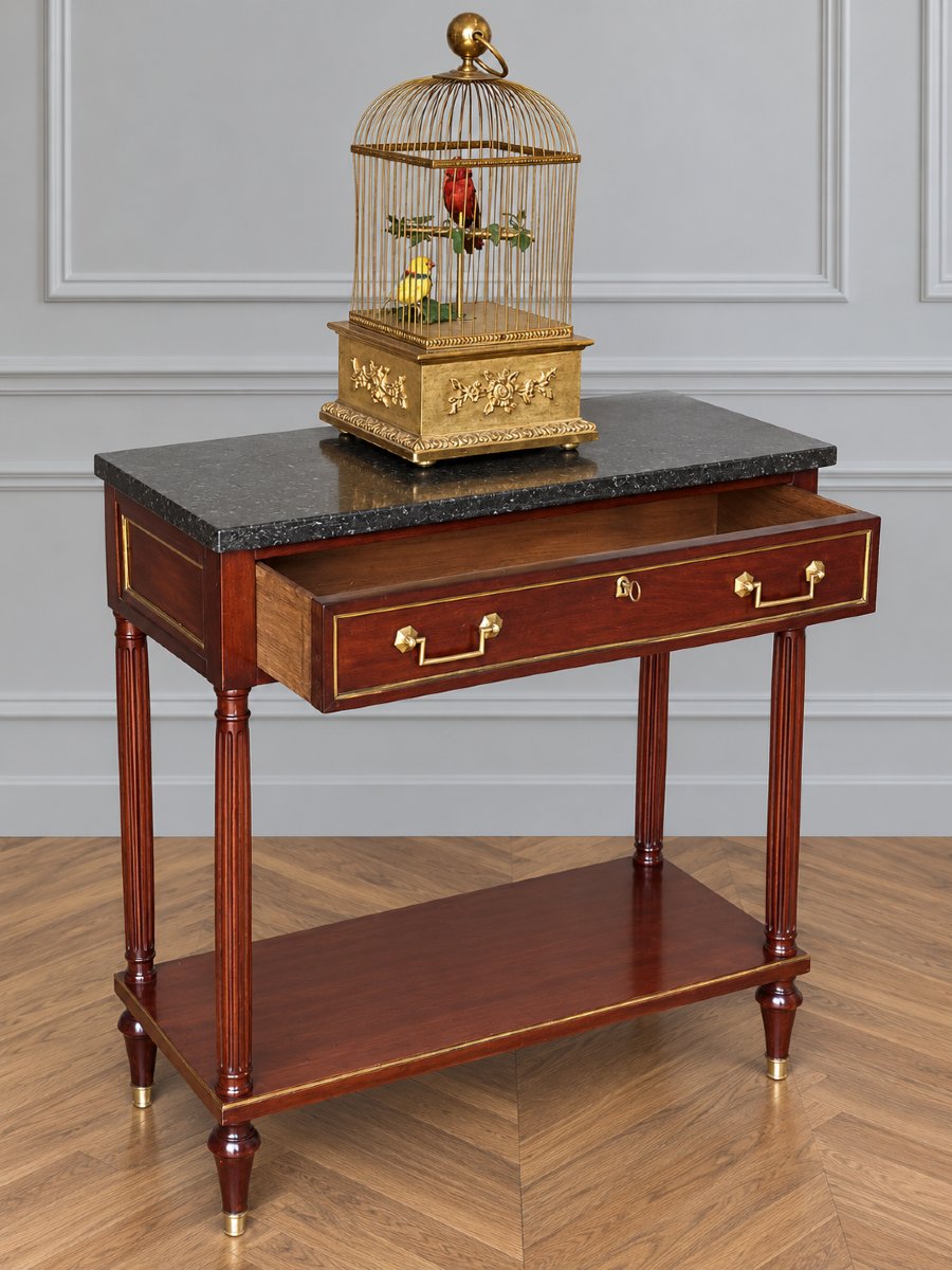 Louis XVI-era Console Table In Mahogany And Bronze 