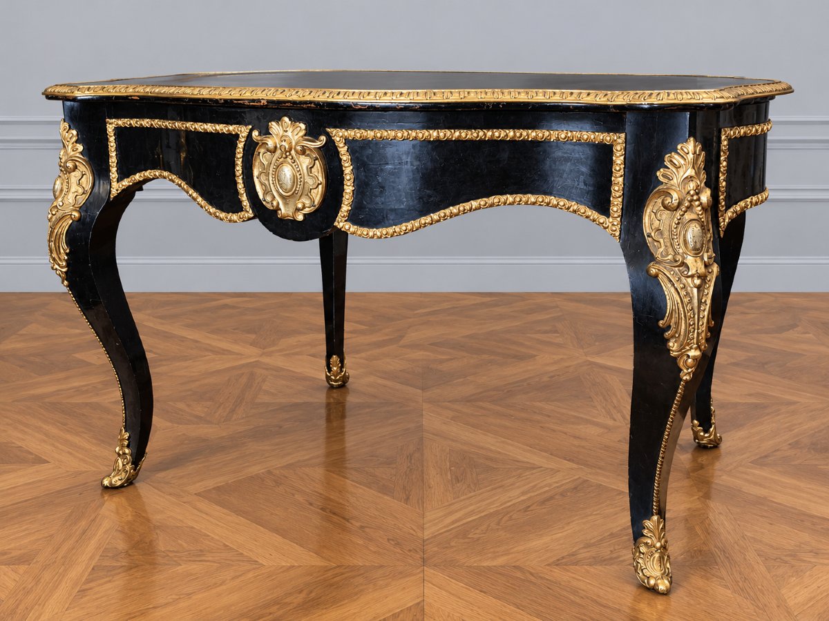 Table de milieu estampille dielh charles marqueterie boulle -photo-2