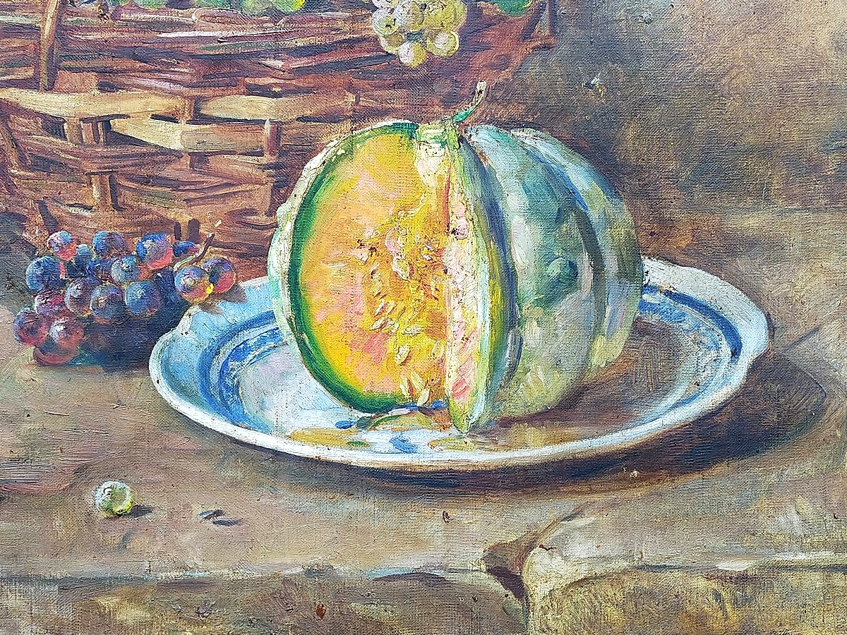 René Louis Chretien (1867–1942) Still Life With A Melon-photo-2