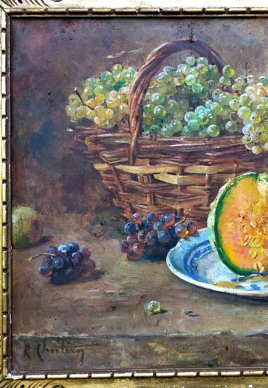 René Louis Chretien (1867–1942) Still Life With A Melon-photo-3