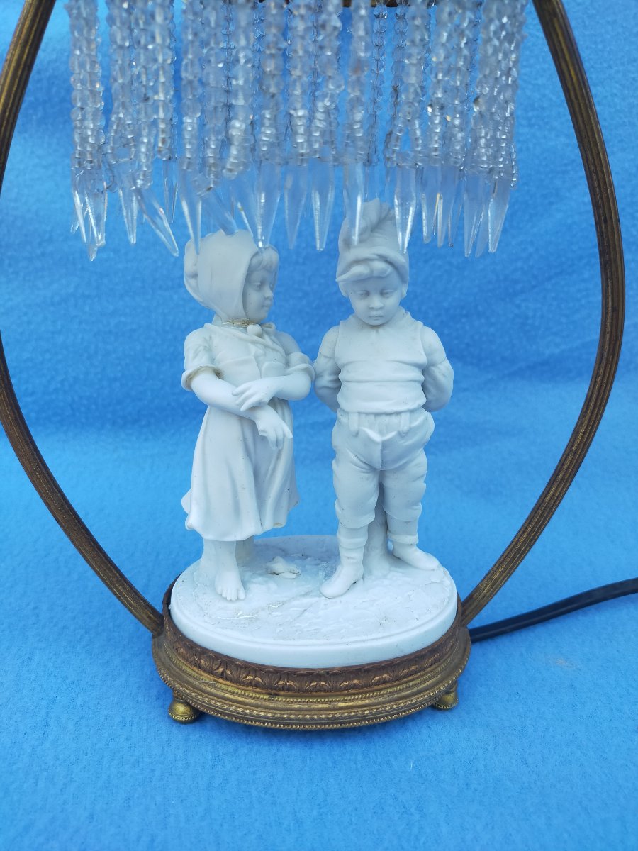 Lampe bronze et biscuit napol&eacute;on III-photo-4