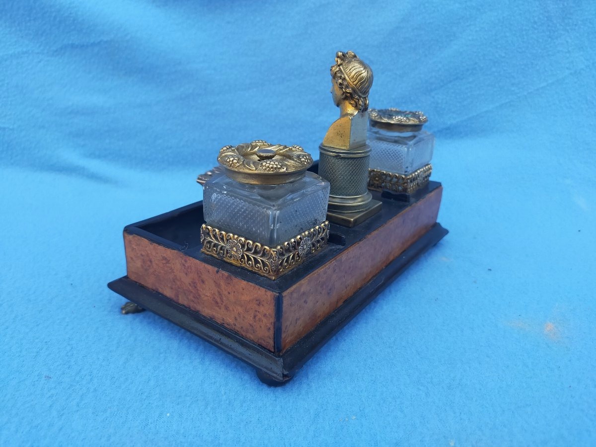 Gilded Bronze Empire-style Inkwell -photo-4