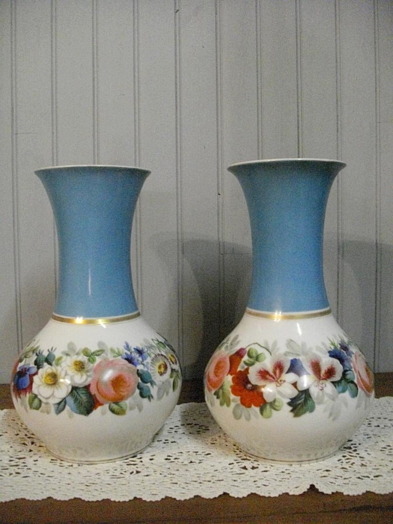 Paire De Vases Porcelaine Paris XIXème 