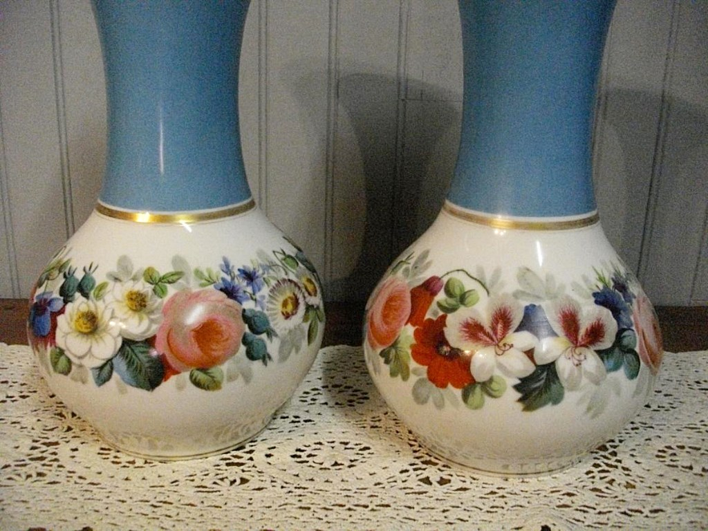 Paire De Vases Porcelaine Paris XIXème -photo-2