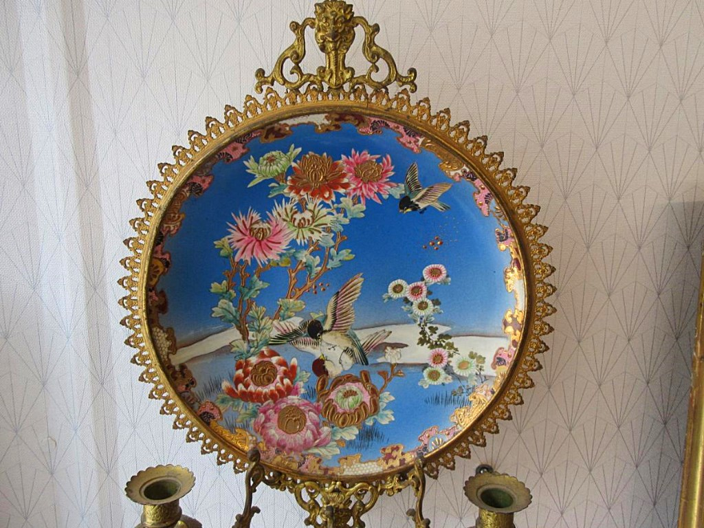 Applique Bougeoir Mural Bronze Et Faience -photo-4