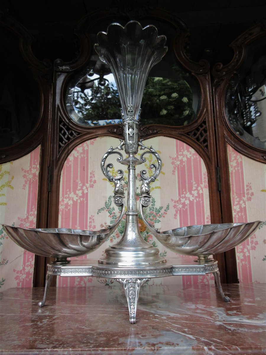 Especially Centerpiece With Vase Soliflor Crystal Nineteenth