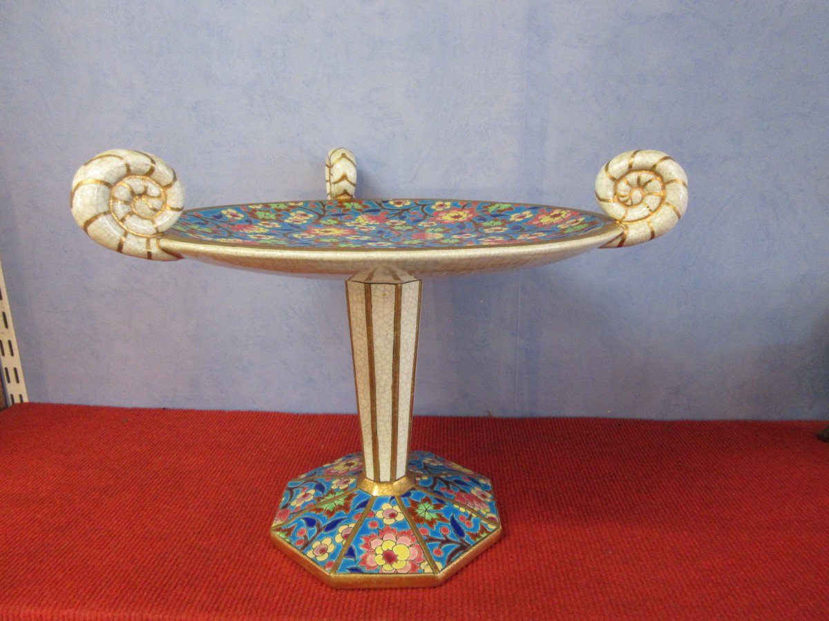 Grande Coupe Art Deco émaux De Longwy -photo-2