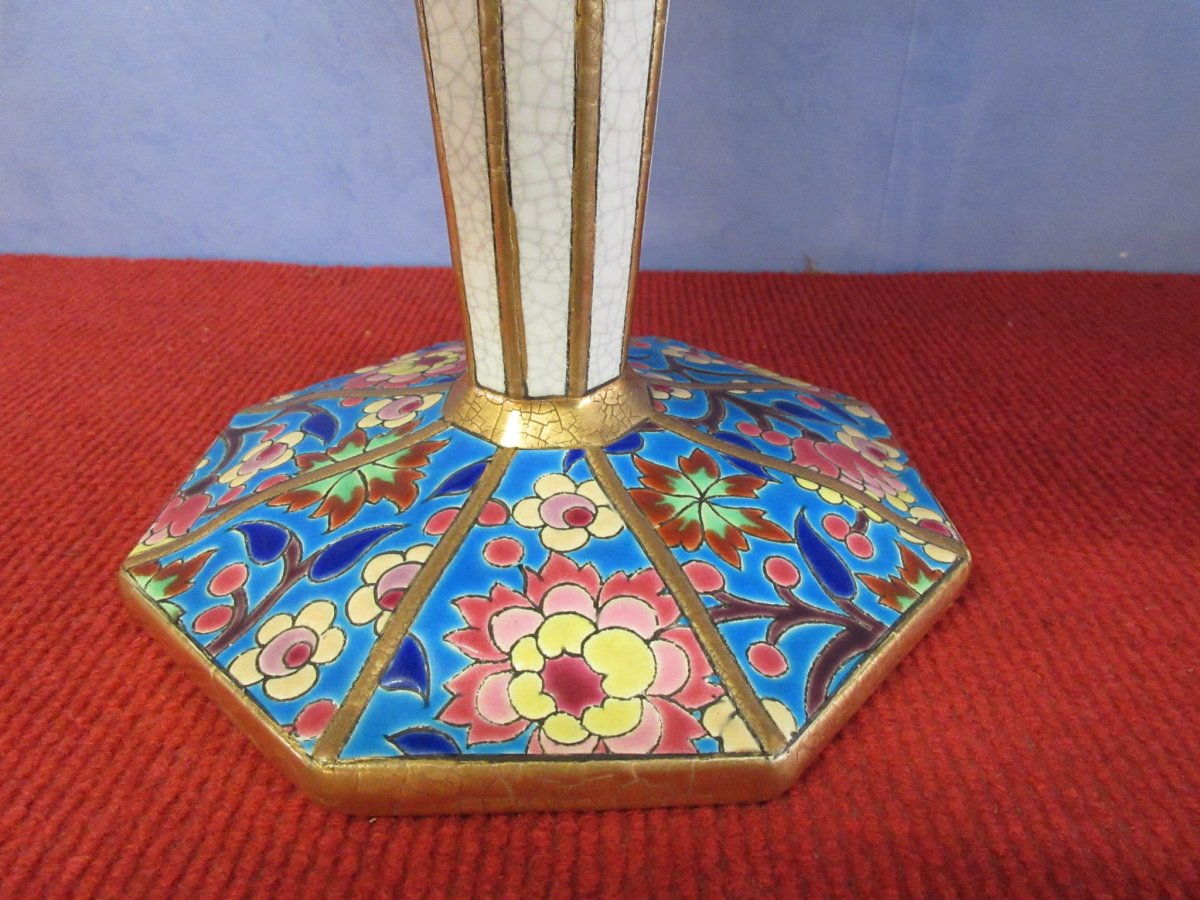 Grande Coupe Art Deco émaux De Longwy -photo-3