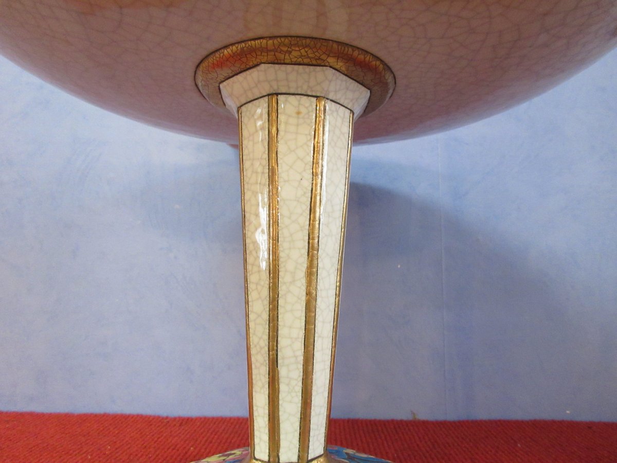 Grande Coupe Art Deco &eacute;maux De Longwy -photo-4