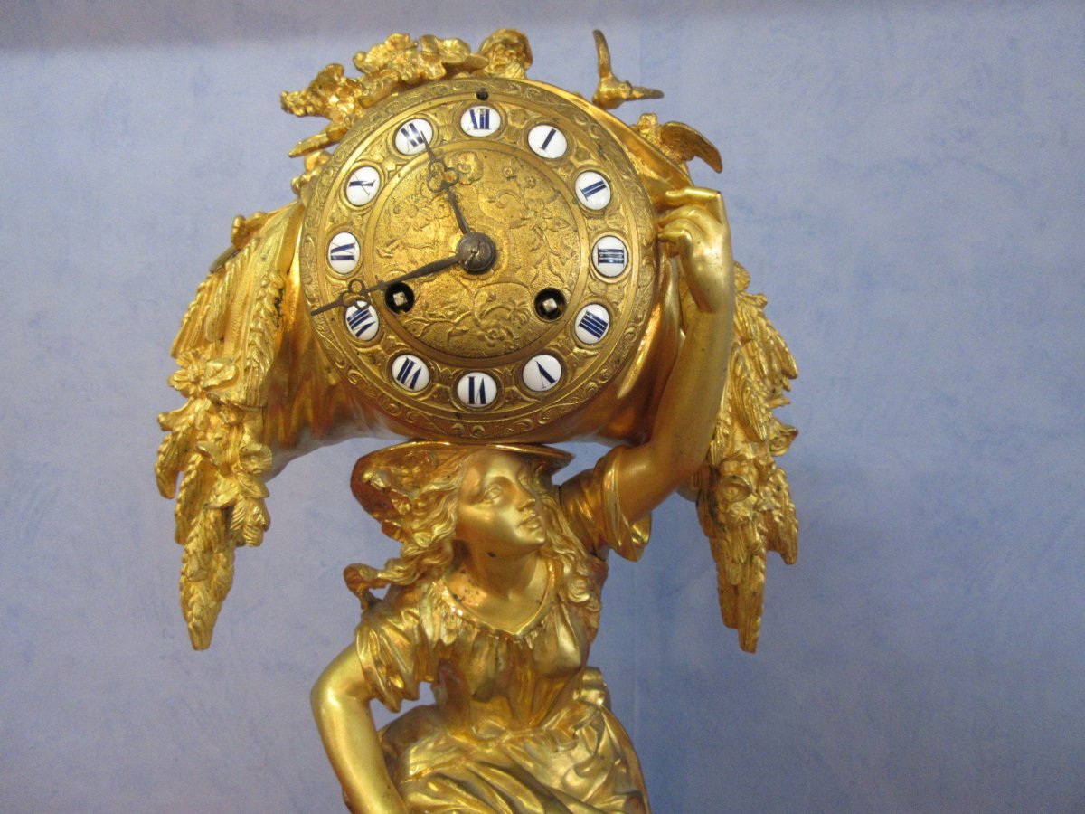 Gilt Bronze Pendulum Stamp Raingo Brothers-photo-2